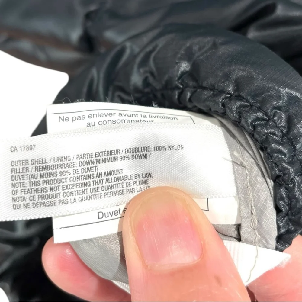 * Gap Belted Black Quilted Duvet Down Puffer Coat Size M